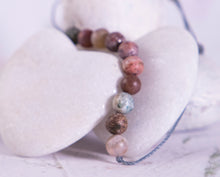 Load image into Gallery viewer, Matte Marine/Ocean Agate, Semi Precious Stone Breathe Bracelet, Gift Bracelet