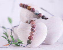 Load image into Gallery viewer, Matte Marine/Ocean Agate, Semi Precious Stone Breathe Bracelet, Gift Bracelet