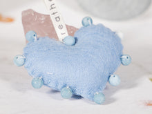 Load image into Gallery viewer, BREATHE PALM BUDDY © - Anxiety, Restful Sleep and breath counting during meditation, Felted Heart with Semi precious stones
