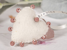 Load image into Gallery viewer, BREATHE PALM BUDDY © - Anxiety, Restful Sleep and breath counting during meditation, Felted Heart with Semi precious stones