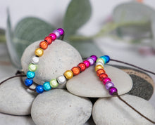 Load image into Gallery viewer, Pride, 10 Breaths Bracelet, Breathe Bracelet. Rainbow Illusion Magic Bead Bracelet