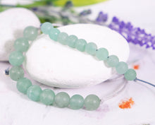 Load image into Gallery viewer, Aventurine Bracelet in Matte finish, calming, for meditation, useful alleviating anxiety and stress, Mental health awareness bracelet