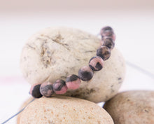 Load image into Gallery viewer, Rhodonite Semi Precious Stone Bracelets in THREE variants