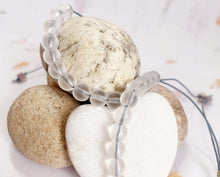 Load image into Gallery viewer, CLEAR QUARTZ, Frosted Semi Precious stone Bracelet - 10 Breaths Bracelet for counting breaths