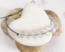 Load image into Gallery viewer, CLEAR QUARTZ, Frosted Semi Precious stone Bracelet - 10 Breaths Bracelet for counting breaths