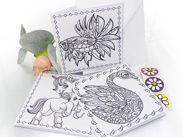 © Nature theme colouring in Cards with envelopes for Peace Calm Meditation and Relaxation Colour in your own mini cards (pack of 3) 4