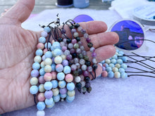 Load image into Gallery viewer, Pastel Shades Bracelet, M0NG0LIAN ALXA AGATE, Semi precious stone Breathe Bracelet for calming anxiety
