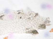 Load image into Gallery viewer, Clear Quartz Crystal Bracelet, Gift for her, Cleansing, amplifying, pairing with metal heart charm
