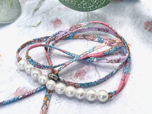 Load image into Gallery viewer, BREATHE Liberty Pearls - 10 Beautiful Pearls on a Feature Iconic Liberty Braid worn THREE ways, Bracelet, Necklace or Anklet - Great for summer or gifting
