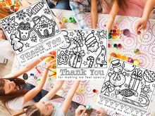 Load image into Gallery viewer, Thank You Colouring Cards for Kids - Christmas Gratitude Cards - Educational Stocking Stuffer or Filler with Optional Colour felt Markers
