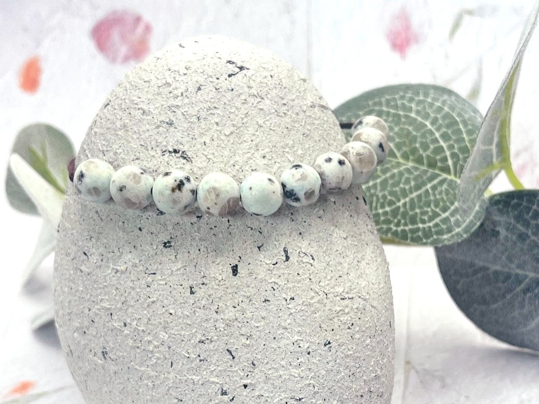 Kiwi Jasper Anxiety Bracelet 10 Breaths Calming Gift for Stress Relief Mindfulness Jewellery, Meditation Aid, Breath Reminder, Fab Teacher Gift