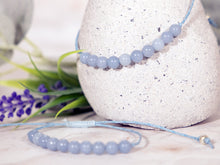 Load image into Gallery viewer, Angelite Bracelet, Baby Blue Breathe Bracelet, Bracelet for calming Anxiety and Stress, Angelite Semi Precious Stone Jewellery
