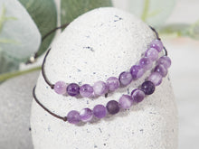 Load image into Gallery viewer, Chevron Amethyst Semi Precious Stone, Breathe Bracelet, 10 Breaths Bracelet, Bracelet Gift for Her, Anxiety Calming Bracelet, Meditation Bracelet
