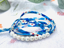 Load image into Gallery viewer, BREATHE Liberty Pearls - 10 Beautiful Pearls on a Feature Iconic Liberty Braid worn THREE ways, Bracelet, Necklace or Anklet - Great for summer or gifting
