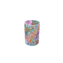 Load image into Gallery viewer, Funky Designer Glass Vase with Original Corrina J Korrubel Abstract Print

