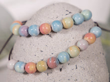 Load image into Gallery viewer, Pastel Shades Bracelet, M0NG0LIAN ALXA AGATE, Semi precious stone Breathe Bracelet for calming anxiety
