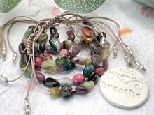 Load image into Gallery viewer, A Calming Tourmaline Bracelet with 10 smooth natural stones, one for each deep breath. For anxiety, overwhelm, and those who need a moment of quiet within.
