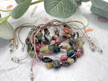 Load image into Gallery viewer, A Calming Tourmaline Bracelet with 10 smooth natural stones, one for each deep breath. For anxiety, overwhelm, and those who need a moment of quiet within.
