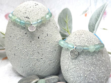 Load image into Gallery viewer, Watery Blue Green Fluorite Mental Wellbeing and Anxiety Calming Breathe Bracelet, inspired by beautfiul beachy days and ocean calming waters
