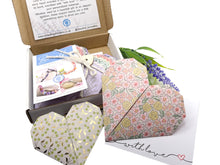 Load image into Gallery viewer, 10 Breathe Origami Gift Hearts – Hand-Made Paper Hearts with customisable cards included, great for gifting, personalise your Origami Heart and  card
