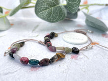 Load image into Gallery viewer, A Calming Tourmaline Bracelet with 10 smooth natural stones, one for each deep breath. For anxiety, overwhelm, and those who need a moment of quiet within.
