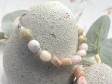 Load image into Gallery viewer, Rose Pink Opal Stone Bracelet Gift for Her 10 Breaths, Breathe Bracelet Letter Box Care Pack in beautiful tones of pinks with special touches
