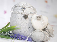 Load image into Gallery viewer, Clear Quartz Crystal Bracelet, Gift for her, Cleansing, amplifying, pairing with metal heart charm

