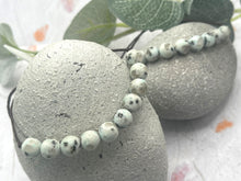 Load image into Gallery viewer, Kiwi Jasper Anxiety Bracelet 10 Breaths Calming Gift for Stress Relief Mindfulness Jewellery, Meditation Aid, Breath Reminder, Fab Teacher Gift
