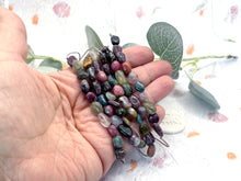 Load image into Gallery viewer, A Calming Tourmaline Bracelet with 10 smooth natural stones, one for each deep breath. For anxiety, overwhelm, and those who need a moment of quiet within.
