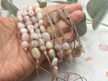 Load image into Gallery viewer, Rose Pink Opal Stone Bracelet Gift for Her 10 Breaths, Breathe Bracelet Letter Box Care Pack in beautiful tones of pinks with special touches
