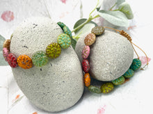 Load image into Gallery viewer, Dahlia Czech Glass Bead Bracelet 10 Breaths Mindfulness Bracelet, Handmade Nature Inspired Flower Jewellery
