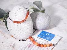 Load image into Gallery viewer, Fire Agate Semi Precious Stone Bracelet, Breathe Bracelet, Count your breaths and relax
