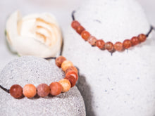 Load image into Gallery viewer, Fire Agate Semi Precious Stone Bracelet, Breathe Bracelet, Count your breaths and relax
