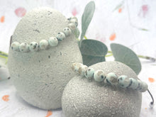 Load image into Gallery viewer, Kiwi Jasper Anxiety Bracelet 10 Breaths Calming Gift for Stress Relief Mindfulness Jewellery, Meditation Aid, Breath Reminder, Fab Teacher Gift
