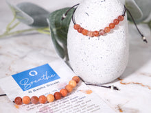 Load image into Gallery viewer, Fire Agate Semi Precious Stone Bracelet, Breathe Bracelet, Count your breaths and relax
