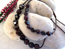 Load image into Gallery viewer, Garnet Semi Precious Stone Rich and Warm Breathe Bracelet for anxiety, calming, meditation and breathing practice ruby festive jewellery
