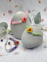 Load image into Gallery viewer, Semi Precious Stone &amp; Glass Heart 10 Breaths Bracelet

