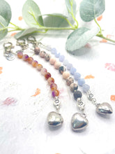 Load image into Gallery viewer, Gemstone Breathwork Dangle – 10 Breaths Meditation Keychain

