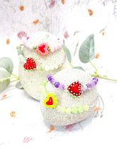Load image into Gallery viewer, Semi Precious Stone &amp; Glass Heart 10 Breaths Bracelet
