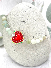 Load image into Gallery viewer, Semi Precious Stone &amp; Glass Heart 10 Breaths Bracelet

