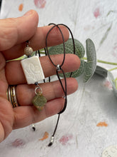 Load image into Gallery viewer, Hand Engraved Mother-of-Pearl Necklace – Ethically Sourced Coastal Jewellery with Natural Unakite Stones for a Boho Summer Feel
