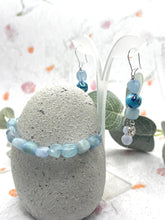 Load image into Gallery viewer, One-of-a-kind, Designer, Aquamarine Earrings to match Breathe Aquamarine Stone Bracelet
