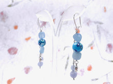 Load image into Gallery viewer, One-of-a-kind, Designer, Aquamarine Earrings to match Breathe Aquamarine Stone Bracelet
