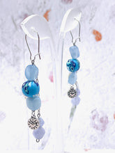 Load image into Gallery viewer, One-of-a-kind, Designer, Aquamarine Earrings to match Breathe Aquamarine Stone Bracelet
