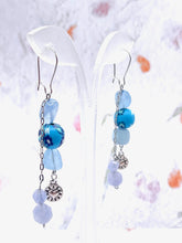 Load image into Gallery viewer, One-of-a-kind, Designer, Aquamarine Earrings to match Breathe Aquamarine Stone Bracelet
