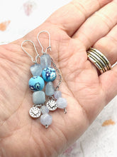 Load image into Gallery viewer, One-of-a-kind, Designer, Aquamarine Earrings to match Breathe Aquamarine Stone Bracelet
