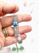 Load image into Gallery viewer, One-of-a-kind, Designer, Aquamarine Earrings to match Breathe Aquamarine Stone Bracelet
