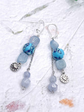 Load image into Gallery viewer, One-of-a-kind, Designer, Aquamarine Earrings to match Breathe Aquamarine Stone Bracelet
