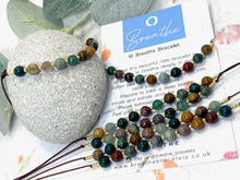 Load image into Gallery viewer, Ocean Jasper Bracelet Anxiety &amp; Stress Gift Mindfulness Breathing Bracelet Calming Crystal Jewellery 10 Breaths Bracelet
