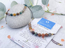 Load image into Gallery viewer, Ocean Jasper Bracelet Anxiety &amp; Stress Gift Mindfulness Breathing Bracelet Calming Crystal Jewellery 10 Breaths Bracelet

